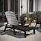 Flash Furniture Monterey 3-Pc Adirondack Set w/2 Adjustable HDPE Loungers w/Cup Holders and Folding Side Table, Blk LE-HMP-2017-2-T1620H-BK-GG - alternate 4